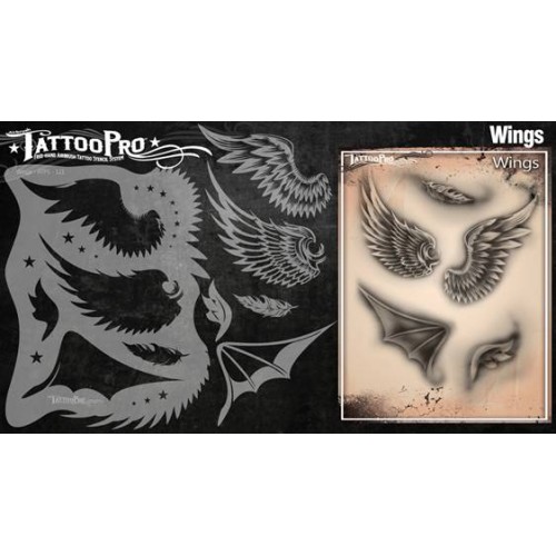 Airbrush Tattoo Pro Stencil Wings (Wings)